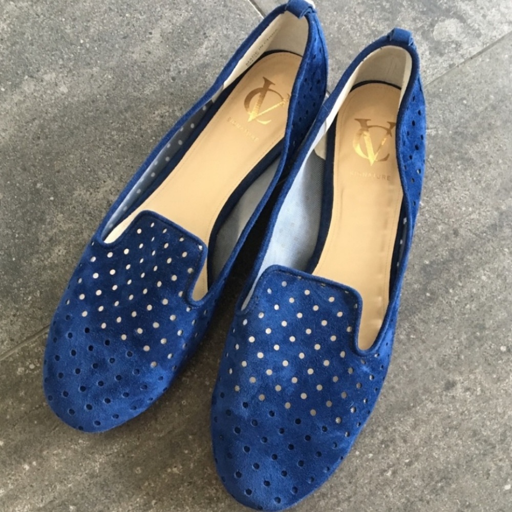 Vero Cuoio blue laser cut smoking slipper